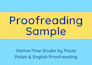 proofread your polish or english text for clarity and flow